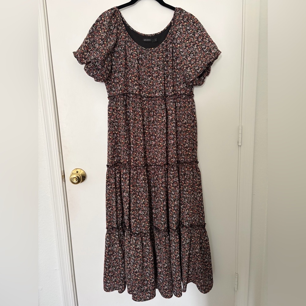 Mikarose Black Floral Maxi Dress